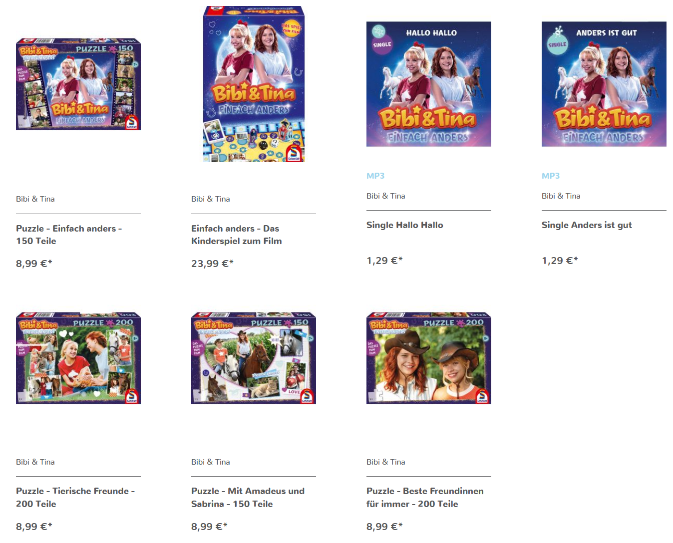 Bibi & Tina - Einfach anders Produkte im Shop